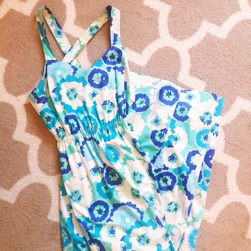 Ellen & Ollie for Belk Blue Floral Maxi Dress
